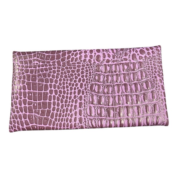 Makeup Junkie Bags - Purple Crocodile Cosmetic Pouch - Picture 2 of 3